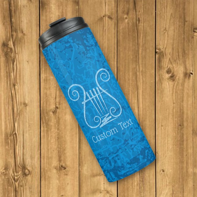 Blue Lyre Hintergrund Thermosbecher (Von Creator hochgeladen)