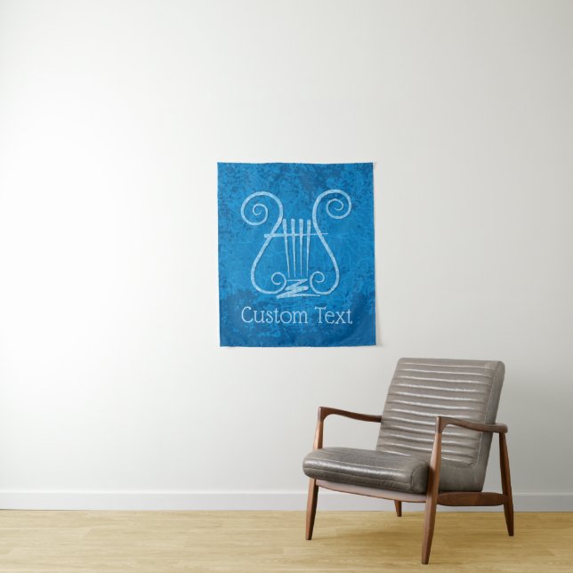 Blue Lyre Hintergrund Wandteppich (Beispiel)