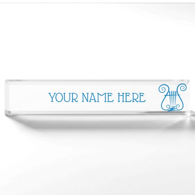 Blue Lyre Namensplakette (Vorderseite)