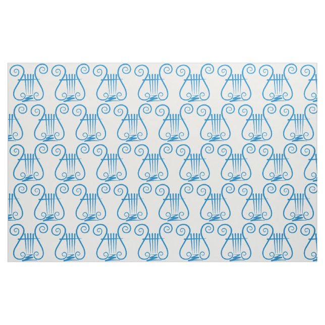 Blue Lyre Stoff (Fat Quarter (45,7 x 55,9 cm))