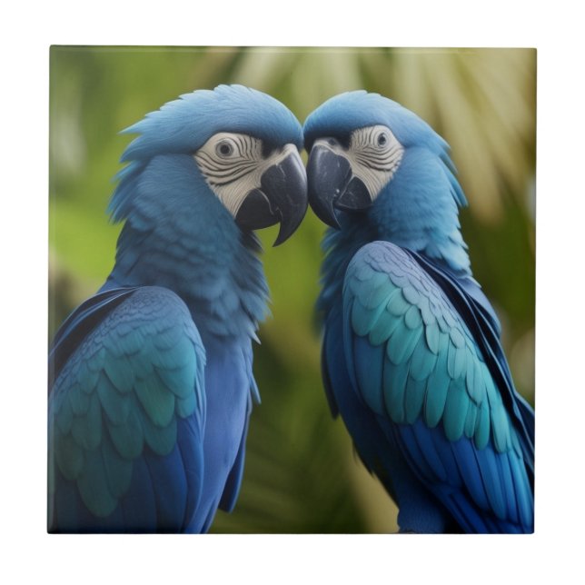 Blue Macaw Fliese (Vorderseite)