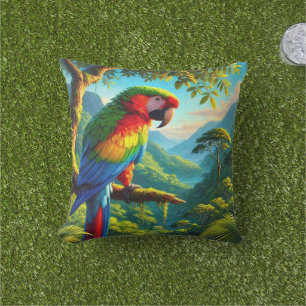 Blue Macaw Parrot Tropical Extérieur Oreiller