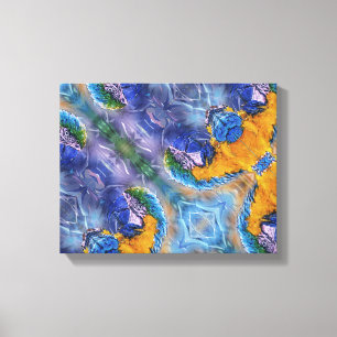 Blue Macaw Playful Parrot Art Leinwanddruck
