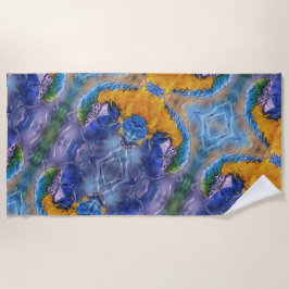 Blue Macaw Playful Parrot Künstlerisch Strandtuch