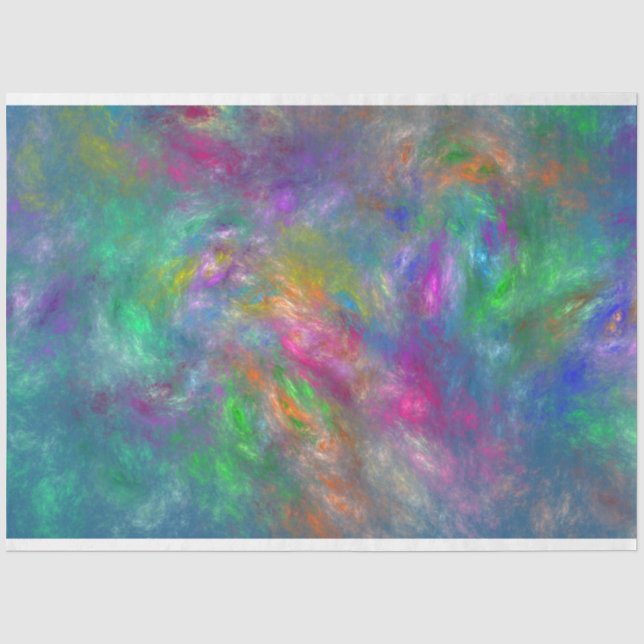 Blue Magenta Green Violet Orange Abstraction Seidenpapier (Vorderseite)