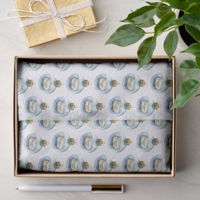 Blue Magic Ornament Christmas Lights Seidenpapier (Geschenk)