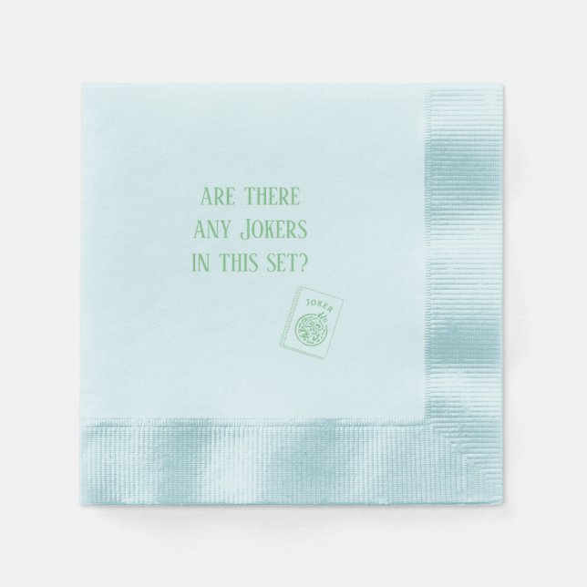 Blue Mah Jongg Napkins, Joker, Mah Jong Serviette (Vorderseite)