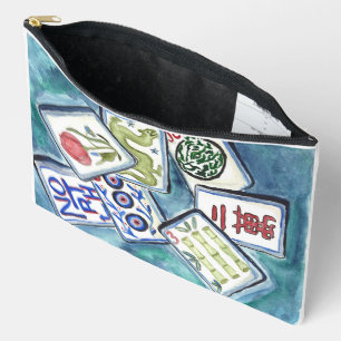 Blue Mahjong Tile Bag Zubehörtasche