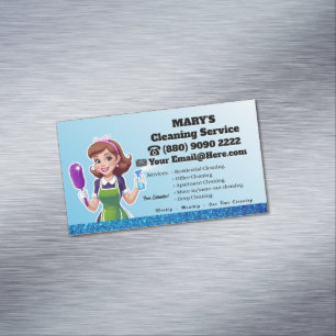 Blue Maid Hausreinigung Haushälterei Service Magnetische Visitenkarte