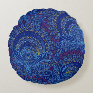 Blue Majesty Rundes Kissen