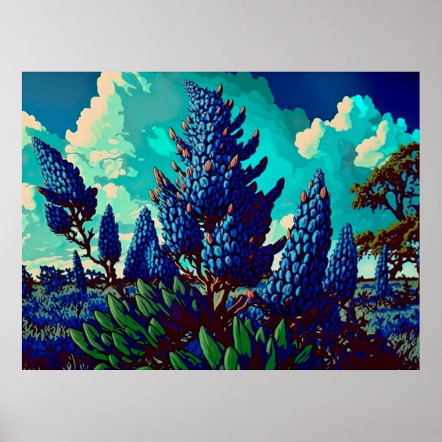 Blue Majesty : Texas Bluebonnet Affiche Imprimer (Devant)