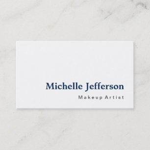 Blue Makeup Artist White Modern Business Card Visitenkarte