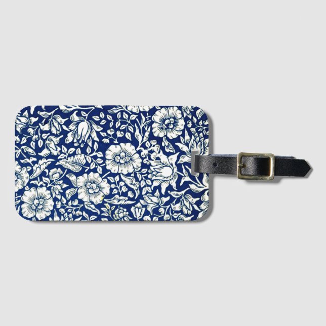 Blue Mallow, a William Morris pattern, Gepäckanhänger (Vorderseite (Horizontal))