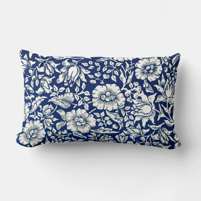 Blue Mallow, berühmte William Morris-Muster, Lendenkissen (Vorderseite)
