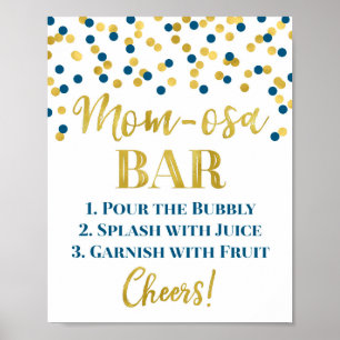 Blue Mama-osa Bar Sign Baby Dusche Poster