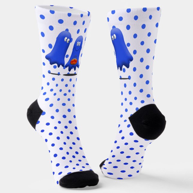 Blue Man Ghosts Halloween Socken (Gewinkelt)