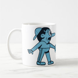 Blue Man Walks Hund. Kaffeetasse