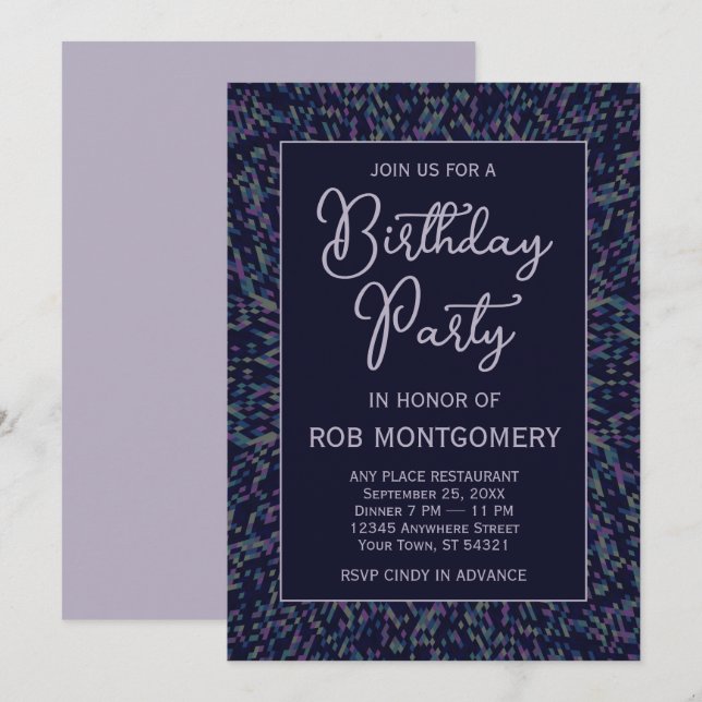 Blue Mandala Anniversaire Fête Invitation (Devant / Derrière)