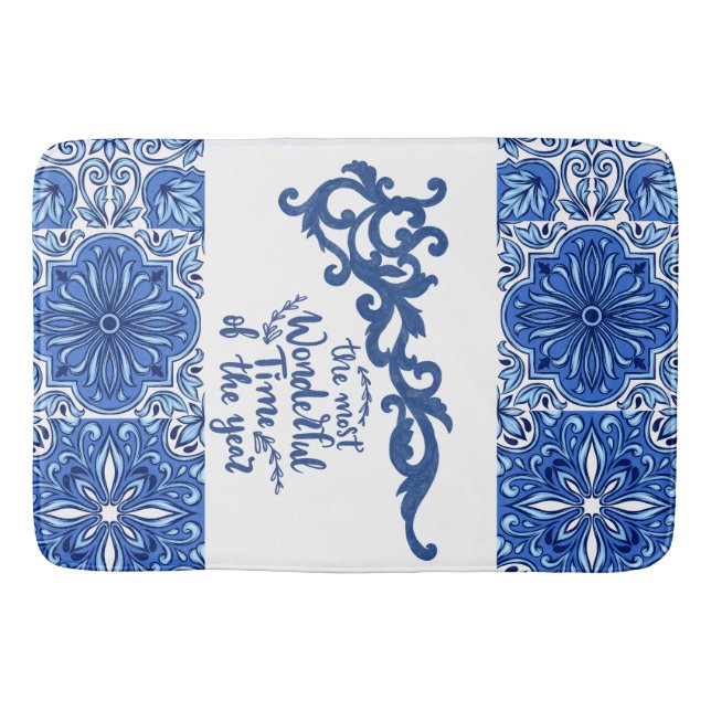 Blue Mandala Bath Mat Badematte (Vorderseite)