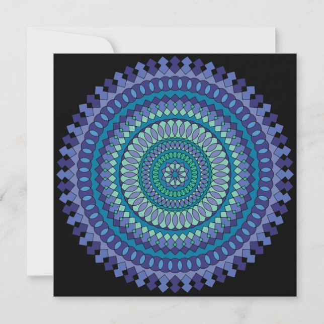 Blue Mandala Dankeskarte (Vorderseite)