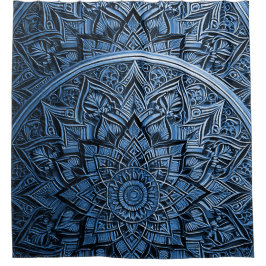 Blue Mandala Duschvorhang