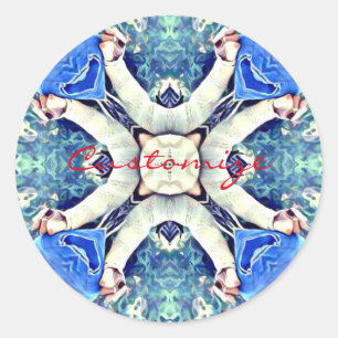 Blue Mandala Herz Thunder_Cove Runder Aufkleber