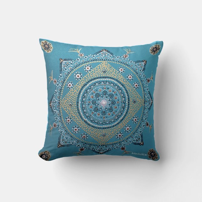 Blue-Mandala-Kissen Kissen (Vorderseite)