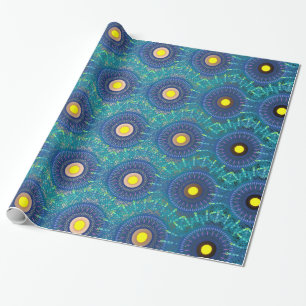 Blue Mandala-like Abstrakt Geschenkpapier