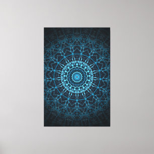 Blue Mandala Net Retro Hippie Trippy Boho Chic Leinwanddruck