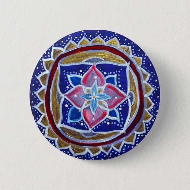 Blue Mandala Standard, 5,7 cm (2,25") Abzeichen Button (Vorderseite)