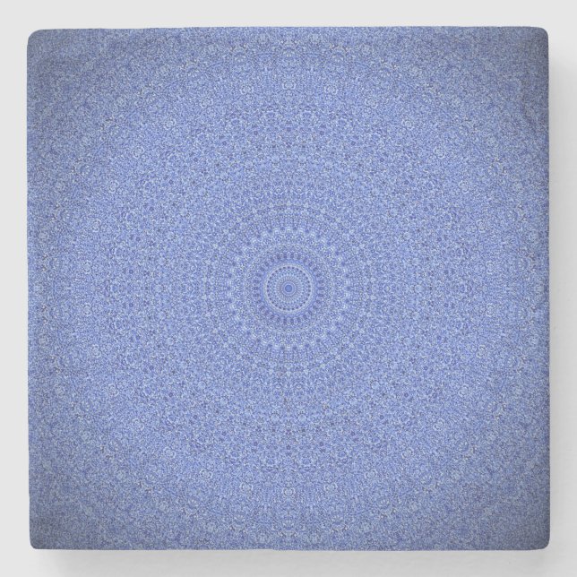 Blue Mandala Steinuntersetzer (Vorderseite)