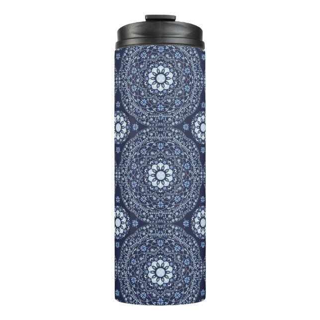 Blue Mandala Thermal Tumbler Thermosbecher (Vorderseite)