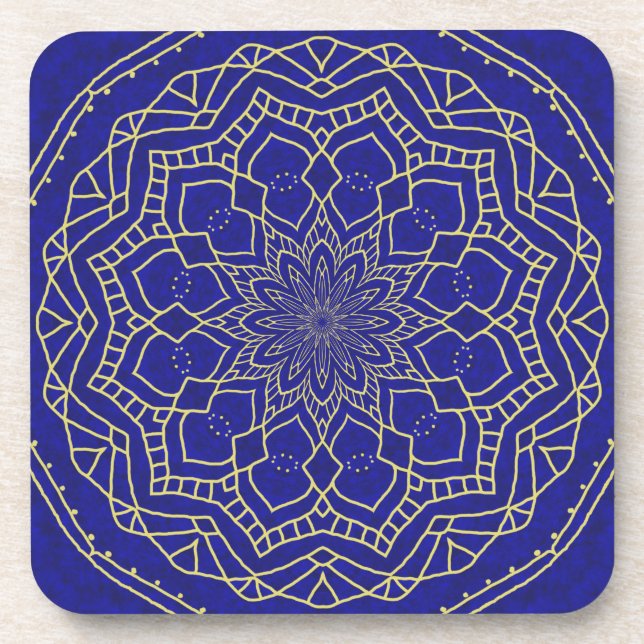 Blue Mandala Untersetzer (Vorderseite)