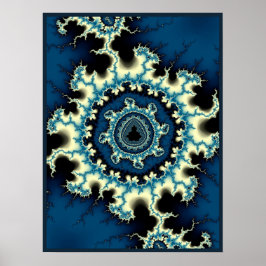 Blue Mandelbrot Fraktal Poster