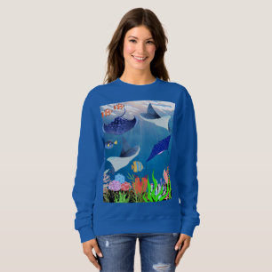 Blue Manta's Ocean Adventure Colorful Corals Dive Sweatshirt
