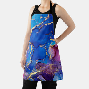 BLUE MARBLE AGATE SILVER GLITZER GLAM SCHÜRZE