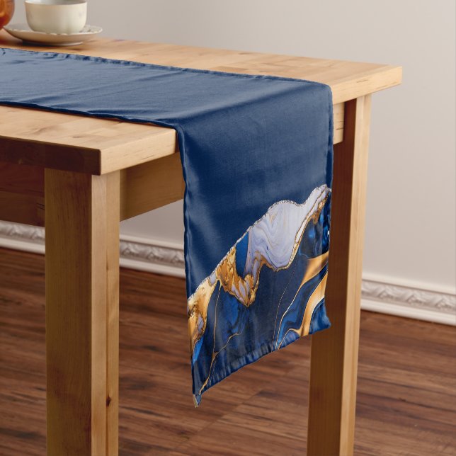 BLUE MARBLE AGATE Table Runner Kurzer Tischläufer (Beispiel)
