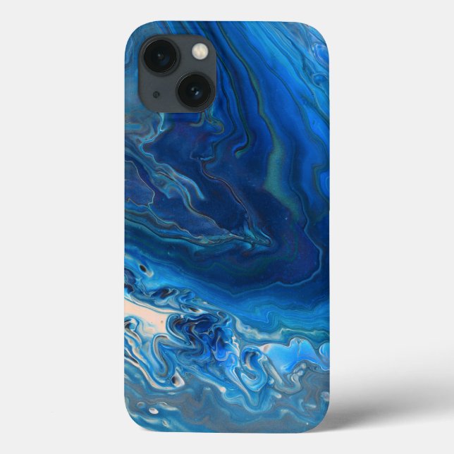Blue Marble Agate Texture Fluid Art Case-Mate iPhone Hülle (Rückseite)