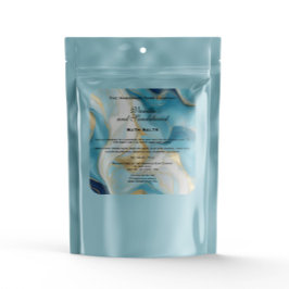 Blue Marble and Faux Gold Bath Salts Pouch Label Quadratischer Aufkleber