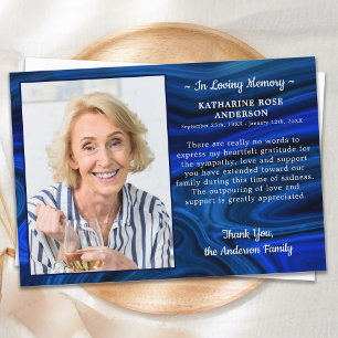 Blue Marble Beileid Love Memory Foto Beerdigung Dankeskarte
