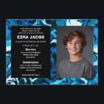 Blue Marble Custom FOTO Bar Bat Mitzvah Einladung<br><div class="desc">Perfekte Karte, um eine Fledermausmitzvah, Bar mitzvah oder andere jüdische Feier anzukündigen! Handgemachte abstrakte Kunst für Sie auf der Vorder- und Rückseite! Vollständig anpassbar! Klicken Sie auf "Personalisieren" oben, um den Text zu bearbeiten und Ihr eigenes Foto hinzuzufügen. Klicken Sie auf "Bearbeiten mit dem Design-Tool", um die Schriftart, Farben und...</div>