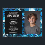 Blue Marble Custom FOTO Bar Bat Mitzvah Einladung<br><div class="desc">Perfekte Karte, um eine Fledermausmitzvah, Bar mitzvah oder andere jüdische Feier anzukündigen! Handgemachte abstrakte Kunst für Sie auf der Vorder- und Rückseite! Vollständig anpassbar! Klicken Sie auf "Personalisieren" oben, um den Text zu bearbeiten und Ihr eigenes Foto hinzuzufügen. Klicken Sie auf "Bearbeiten mit dem Design-Tool", um die Schriftart, Farben und...</div>