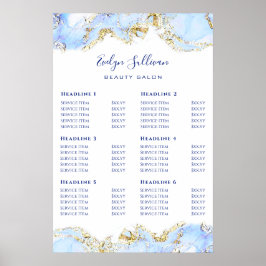 Blue Marble Design Preis List Poster