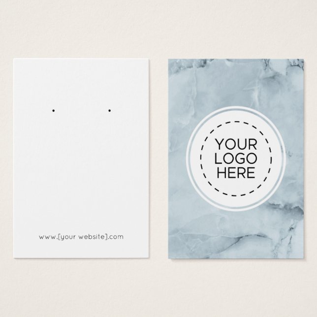 Blue Marble Earring Display Card (Vorne & Hinten)