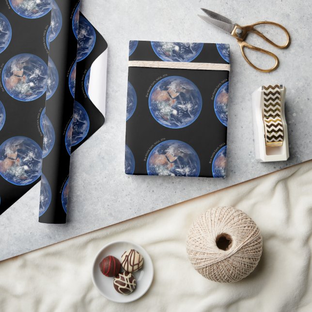 Blue Marble Earth, Satellitenbild 2014 Geschenkpapier (Kunsthandwerk)