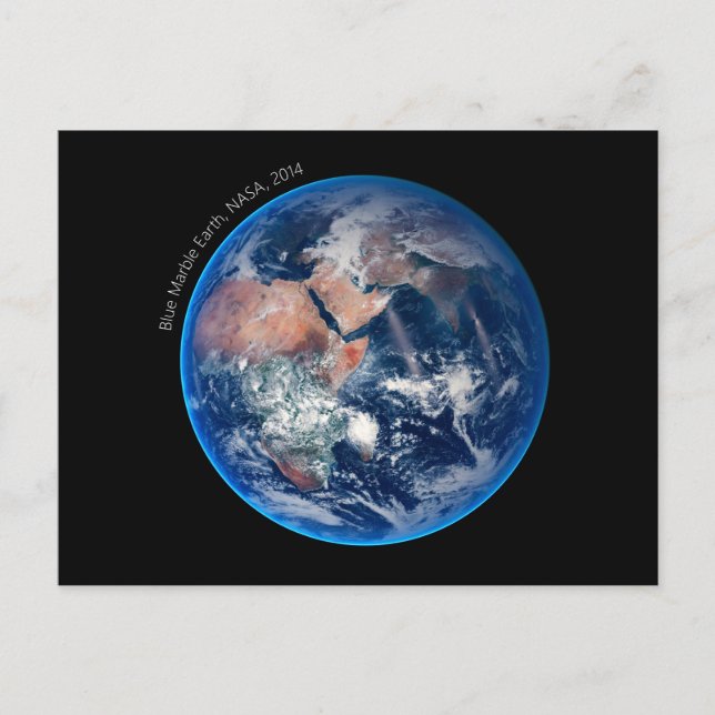 Blue Marble Earth, Satellitenbild 2014 Postkarte (Vorderseite)