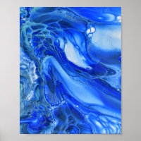 Blue Marble Modern Fluid Art