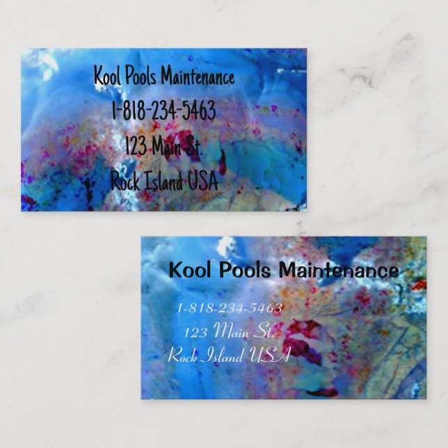Blue Marble Opal Visitenkarte (Vorne/Hinten)