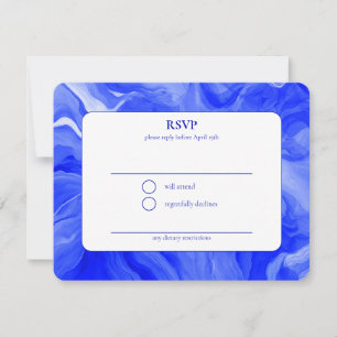 Blue Marble Star David Custom Bar Bat Mitzvah RSVP Karte