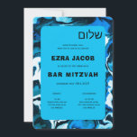 Blue Marble Star von David Custom Bar Bat Mitzvah Einladung<br><div class="desc">Perfekte Karte, um eine Fledermausmitzvah, Bar mitzvah oder andere jüdische Feier anzukündigen! Handgemachte abstrakte Kunst für Sie auf der Vorder- und Rückseite! Vollständig anpassbar! Klicken Sie auf "Personalisieren" oben, um den Text zu bearbeiten. Klicken Sie auf "Bearbeiten mit dem Design-Tool", um die Schriftart, Farben und Platzierungen anzupassen und das Design...</div>